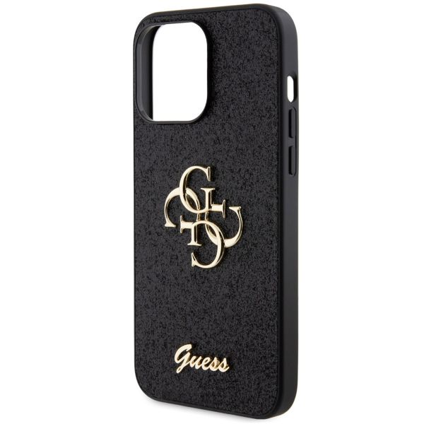Guess Coque 4G Metal Logo Glitter Apple iPhone 15 Pro Max - Noir