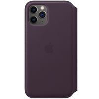 Apple Étui de télephone portefeuille Leather Folio Apple iPhone 11 Pro - Aubergine