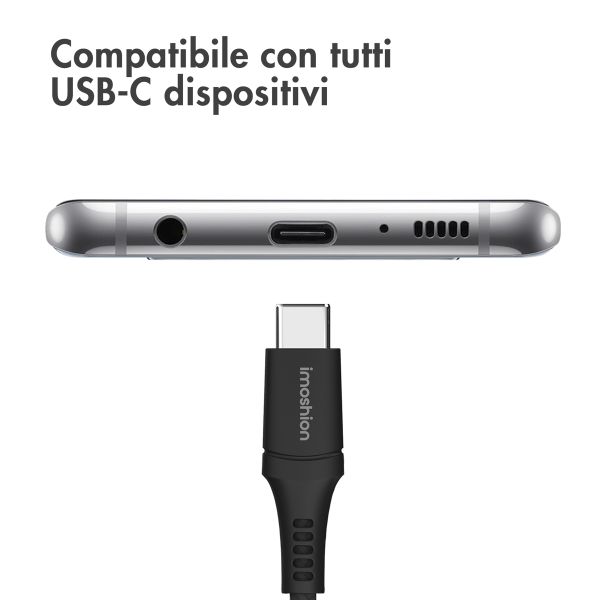 imoshion Braided USB-C vers câble USB-C - 0,5 mètre - Noir
