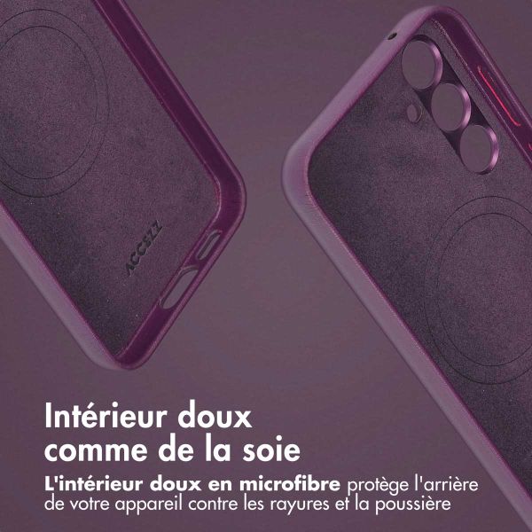 Accezz Étui de télephone portefeuille en cuir 2-en-1 avec MagSafe Samsung Galaxy S24 Plus - Heath Purple