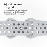 imoshion Bracelet Sport⁺ en silicone Apple Watch | 38/40/41/42 mm - Taille M/L - Grey & White