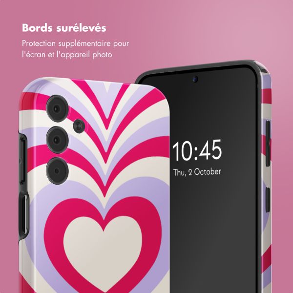 Selencia Coque arrière Vivid Samsung Galaxy A15 (5G/4G) - Double Hearts Rubine Red Lilac