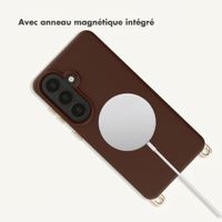 Selencia Coque arrière Rivièra avec MagSafe avec crochets amovibles Samsung Galaxy S26 - Choco Brown