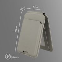 Accezz Portefeuille en cuir magnétique avec support - Compatible avec Apple Find My - Light Grey