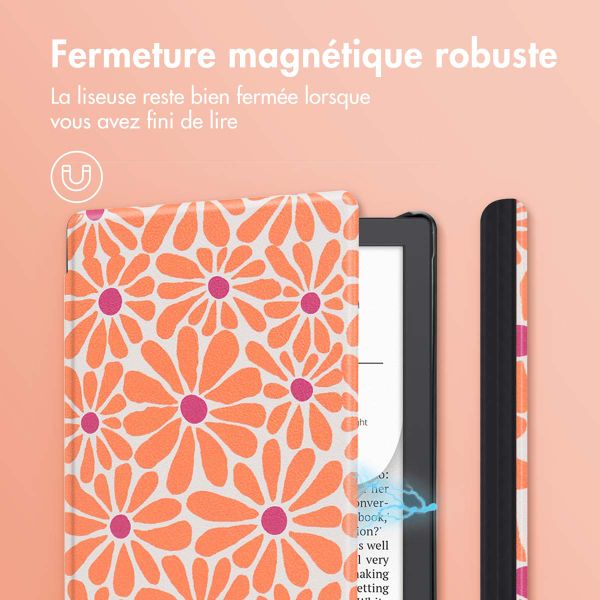 imoshion Design Slim Hard Case Sleepcover Pocketbook Verse / Verse Lite / Verse Pro / Vivlio Light / Light HD - Orange Flowers Connect
