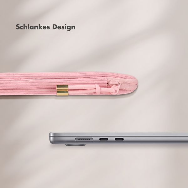 Selencia Pochette ordinateur Corduroy 15-16 pouces - Soft Blush