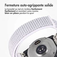 imoshion Bracelet QuickFit® en nylon  - Connexion Garmin 22 mm - Taille L/XL - Blanc