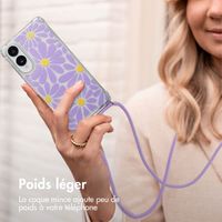 imoshion Coque Design avec cordon Samsung Galaxy S25 Edge - Tropical Violet Flowers Connect