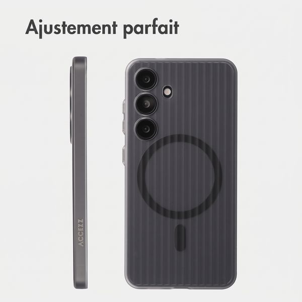Accezz Coque arrière Lite avec MagSafe | Fluted | Samsung Galaxy S24 - Gris