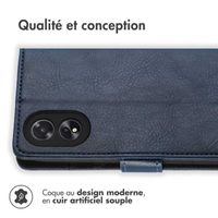imoshion Étui de télephone portefeuille de luxe Oppo A18 / Oppo A38 - Bleu foncé