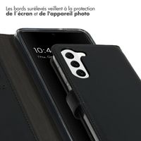 Selencia Étui portefeuille en cuir véritable Samsung Galaxy S23 Plus - Noir