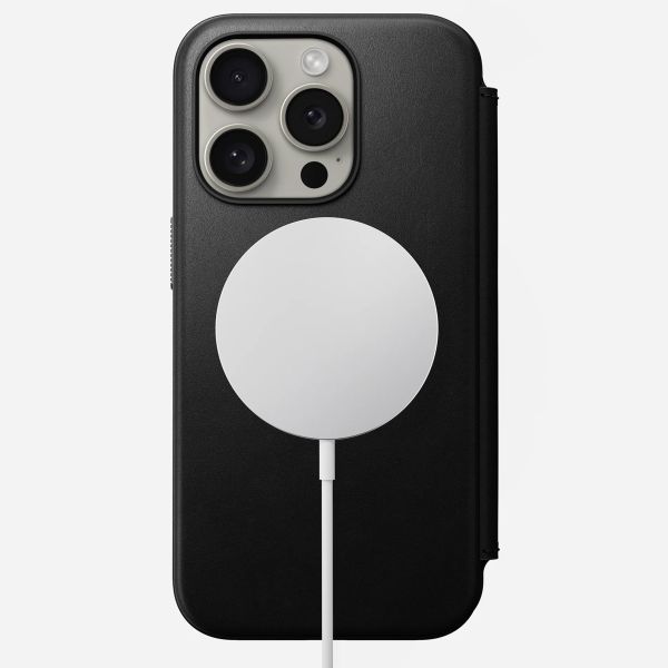 Nomad Étui de télephone portefeuille Modern Leather Folio Apple iPhone 15 Pro - Noir