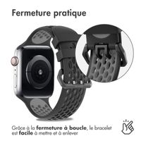imoshion Bracelet sport en silicone avec boucle Apple Watch | 38/40/41/42 mm - Black / Grey