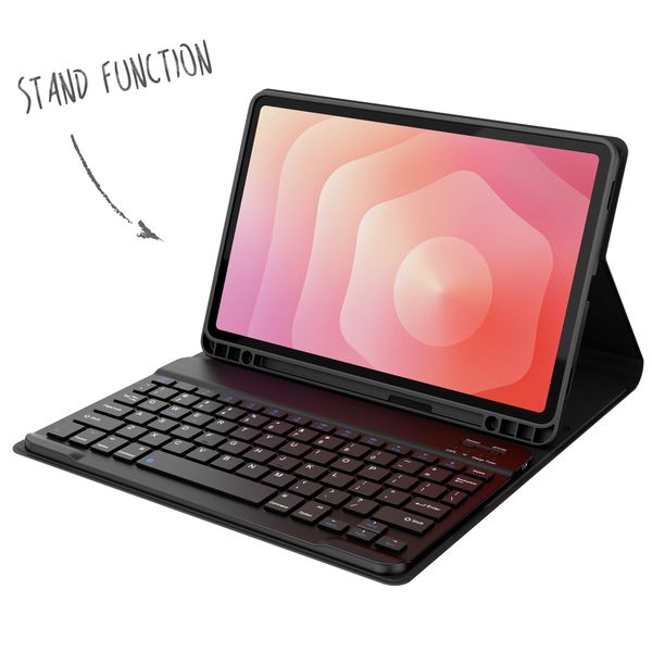 Accezz Étui de tablette Bluetooth Clavier Samsung Galaxy Tab S11 - QWERTY / NL - Noir