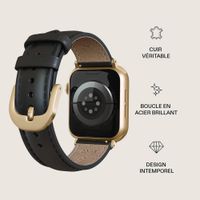 Burga Bracelet en cuir véritable Apple Watch | 38/40/41/42 mm - Don't Text / Gold