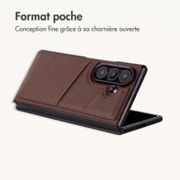 imoshion Étui arrière MagSafe en cuir synthétique avec porte-cartes Samsung Galaxy Z Fold 8 Ultra - Marron foncé