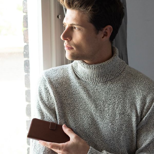 Selencia Étui portefeuille en cuir véritable Apple iPhone X / Xs - Marron