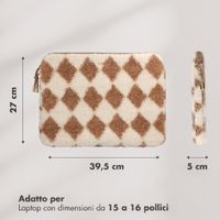 Selencia Housse laptop teddy 15-16 pouces - Checks