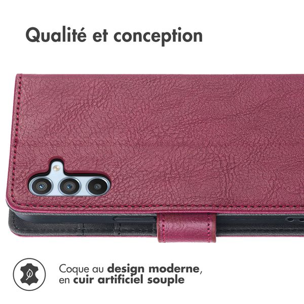 imoshion Étui de télephone portefeuille de luxe Samsung Galaxy A54 (5G) - Bordeaux