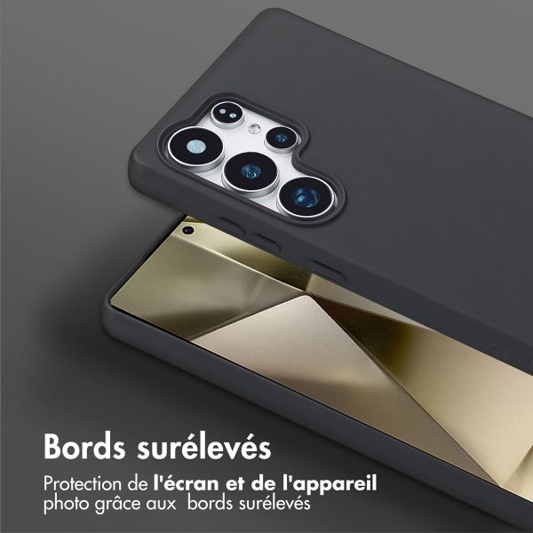Selencia Coque silicone avec cordon amovible Samsung Galaxy S25 Ultra - Noir