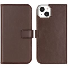 Selencia Étui portefeuille en cuir véritable Apple iPhone 14 Plus - Marron