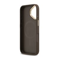 Guess Coque arrière en cuir avec logo Strass classique et MagSafe Apple iPhone 17 - Marron