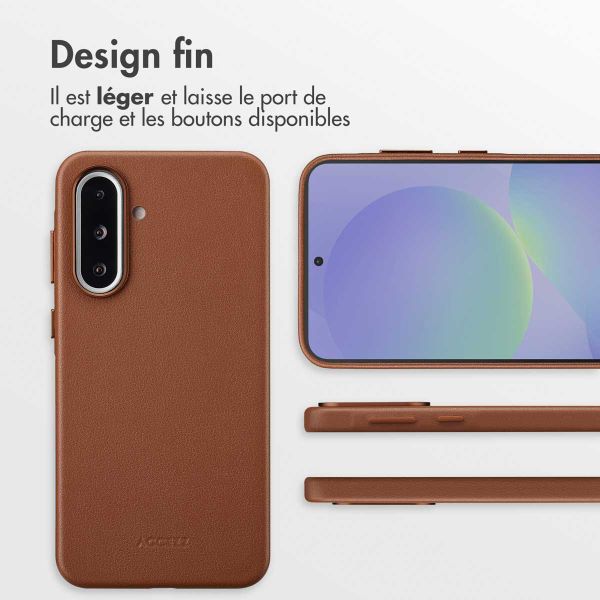 Accezz Coque arrière en cuir avec MagSafe Samsung Galaxy A36 / A56 - Sienna Brown
