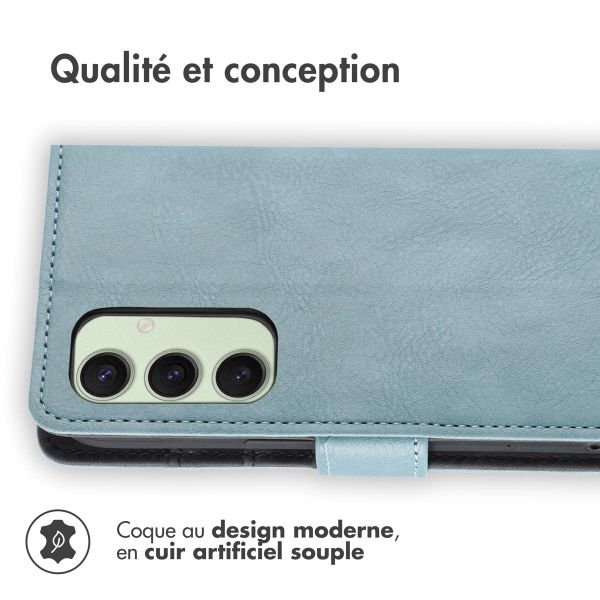 imoshion Étui de télephone portefeuille de luxe Samsung Galaxy S24 FE - Bleu clair