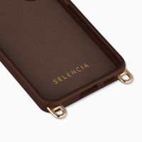 Selencia Coque arrière Rivièra avec MagSafe avec crochets amovibles Samsung Galaxy S25 / S24 - Choco Brown