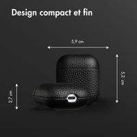 Accezz Coque en cuir véritable  Apple Airpods 1 / 2 - Noir