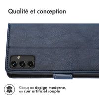 imoshion Étui de télephone portefeuille de luxe Samsung Galaxy A14 (5G/4G) - Bleu foncé