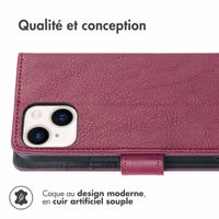 imoshion Étui de télephone portefeuille de luxe Apple iPhone 15 - Bordeaux