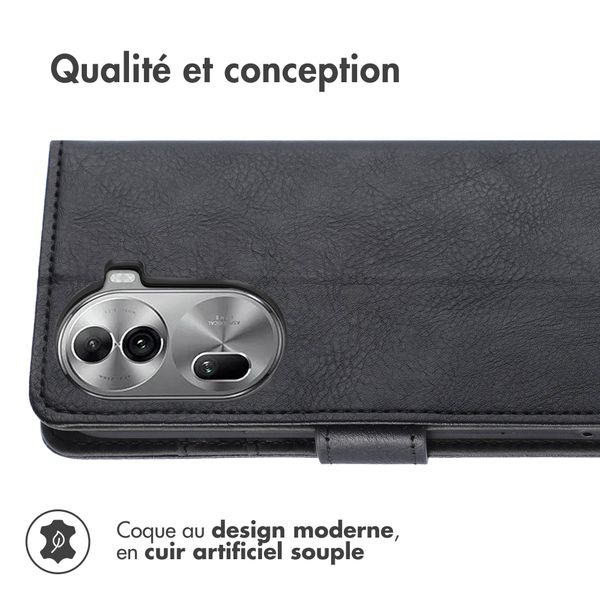 imoshion Étui de télephone portefeuille de luxe Oppo Reno 11 F - Noir