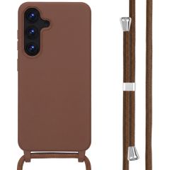 imoshion Coque en silicone avec cordon Samsung Galaxy S25 - Marron