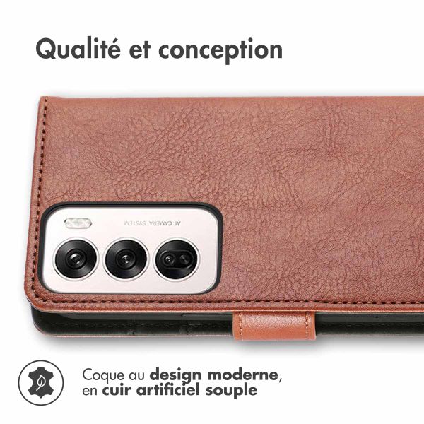 imoshion Étui de télephone portefeuille de luxe Oppo Reno 12 Pro - Marron