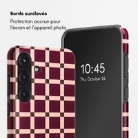 Selencia Coque arrière Vivid avec MagSafe Samsung Galaxy S25 - Check This Burgundy