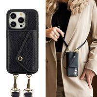 Selencia Coque de télephone Sera avec cordon et porte-cartes enveloppe Apple iPhone 15 Pro - Noir
