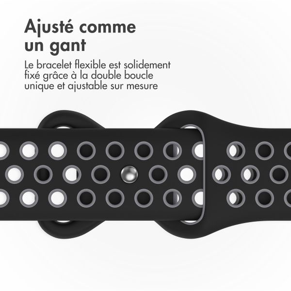 imoshion Bracelet Sport⁺ en silicone Apple Watch | 38/40/41/42 mm - Taille M/L - Black / Grey
