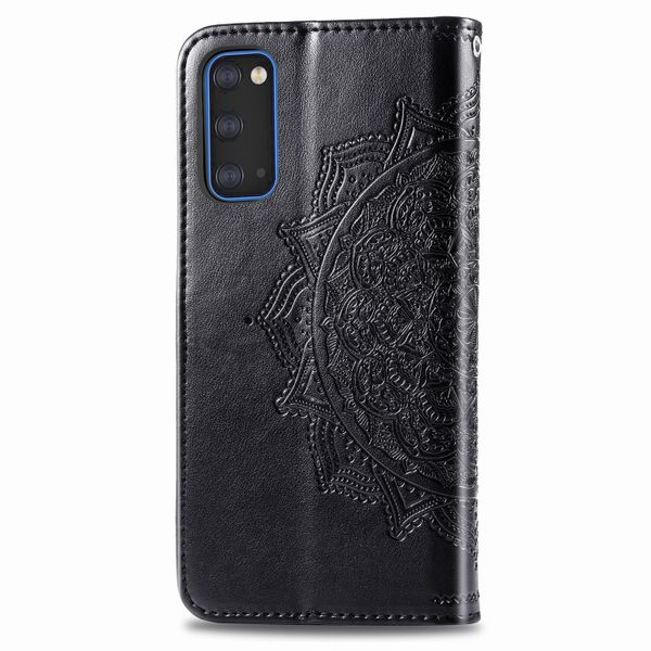 Etui de télephone portefeuille Mandala Samsung Galaxy S20 - Noir
