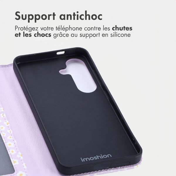 imoshion Étui de télephone portefeuille Design Samsung Galaxy S25 - White Daisy