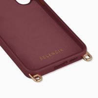 Selencia Coque arrière Rivièra avec MagSafe avec crochets amovibles Samsung Galaxy S24 FE - Bold Burgundy