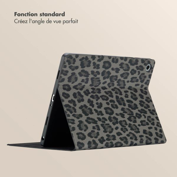 Selencia Coque tablette Sabi avec imprimé léopard Samsung Galaxy Tab A9 Plus - Midnight Black