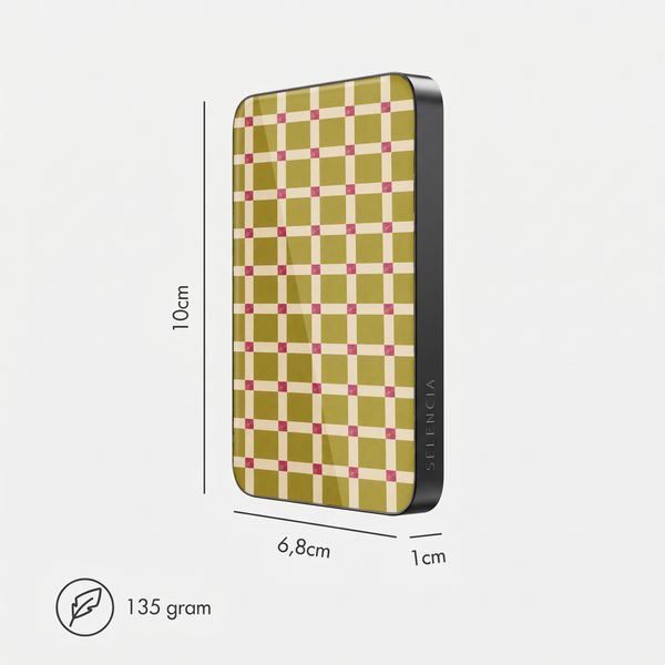 Selencia Powerbank Vivid 5 000 mAh - MagSafe et Qi - Black / Check This Olive