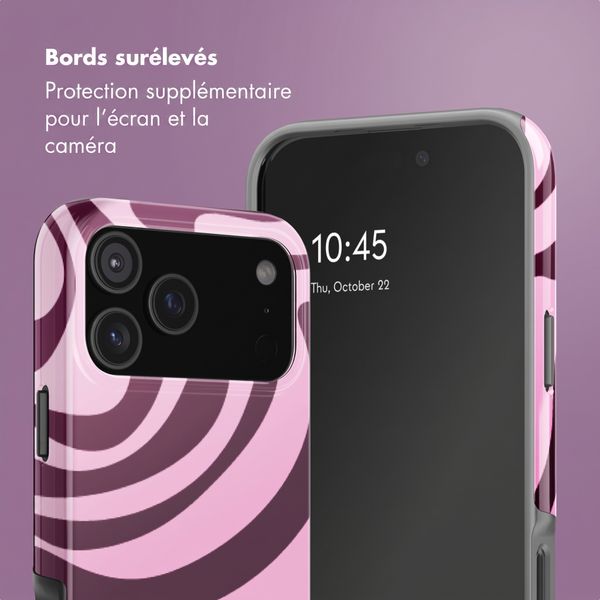 Selencia Coque arrière Vivid Apple iPhone 18 Pro - Wavy Swirl Pink Plum