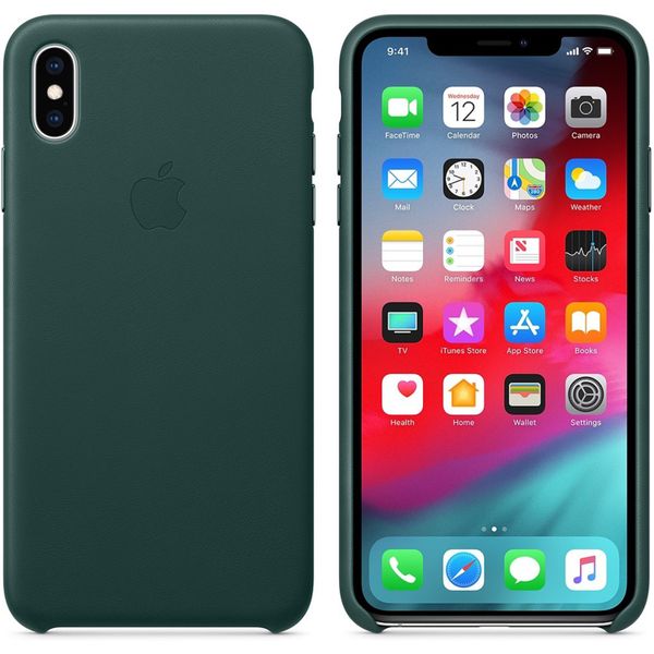 Apple Coque Leather Apple iPhone Xs Max - Forest Green