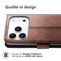 imoshion Étui de télephone portefeuille de luxe Apple iPhone 18 Pro / 17 Pro - Marron foncé