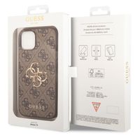 Guess Coque 4G Metal Logo Backcover Apple iPhone 14 - Marron