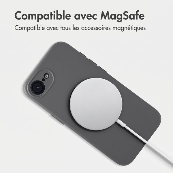 Accezz Coque Grip avec MagSafe Apple iPhone 17e / 16e - Gris