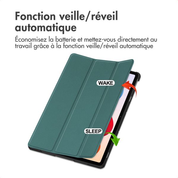 imoshion Coque tablette Trifold Xiaomi Redmi Pad 2 Pro / Poco Pad M1 - Vert foncé