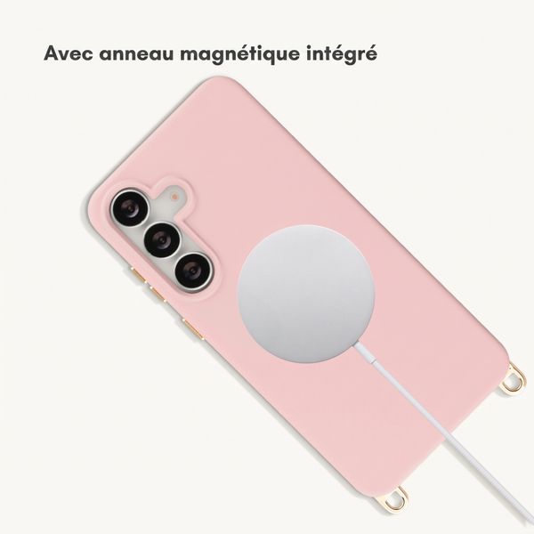 Selencia Coque arrière Rivièra avec MagSafe avec crochets amovibles Samsung Galaxy S25 FE - Sorbet Pink